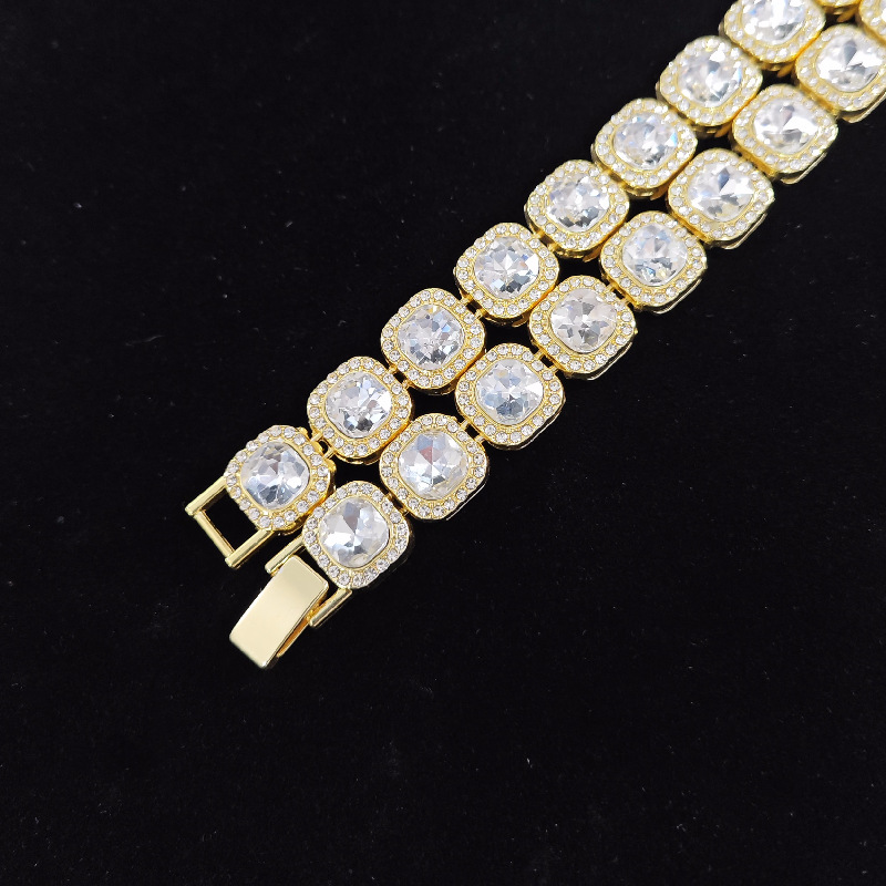 Massive Quadratische Eis-diamant-halskette Herren Hip-hop-schmuck_voghion.com