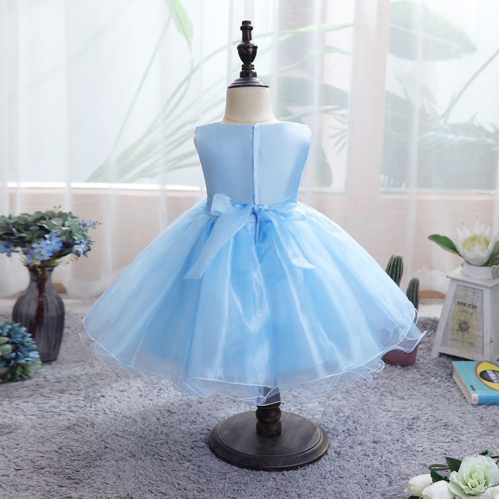 Wholesale Solid Color Sleeveless Children's Net Yarn Dress Nihaojewelry display picture 6