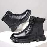 Martens, кожаные утепленные удерживающие тепло сапоги для отдыха, высокая обувь, воловья кожа, из натуральной кожи