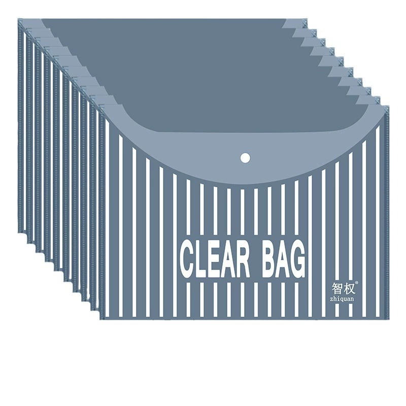 A4 document contract solid color archive information storage thickened waterproof snap PP transparent vertical pattern document bag wholesale