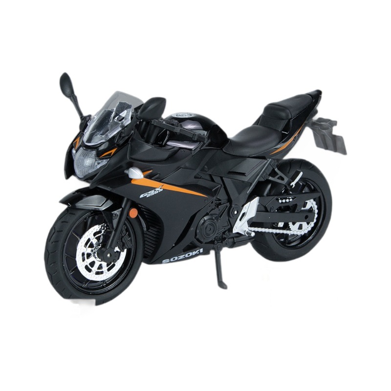 Modelo de coche de aleación Huayi 1 a 12 motocicleta Suzuki GSX deslizamiento de sonido y luz coche de juguete modelo de efecto de sonido