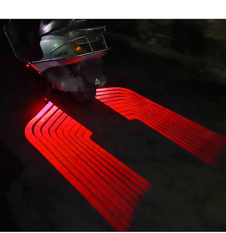 Motocicleta ángel ala luz de bienvenida led chasis lámpara de proyección decoración lámpara de manta ala luz láser