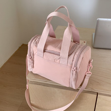 轻便尼龙布枕头包休闲百搭单肩手提包纯色简约通勤大容量斜挎包