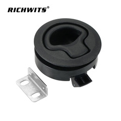 ヨット RV トイレドアロック ボートデッキロック フロアバックルロック 埋め込みプラスチックブラックロック ラウンドロック