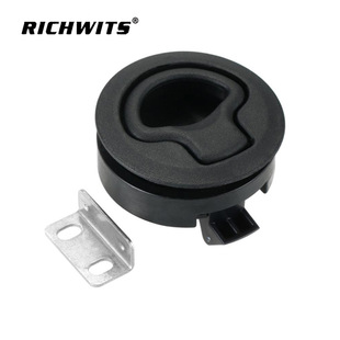 Yacht Rv Toilet Door Lock, Marine Deck Lock, Floor Latch Lock, Embedded Plastic Black Lock, Round Lock