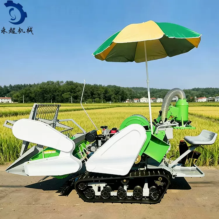 出口履带式稻麦联合收割机小型水稻联合收获机稻麦收割脱粒一体机