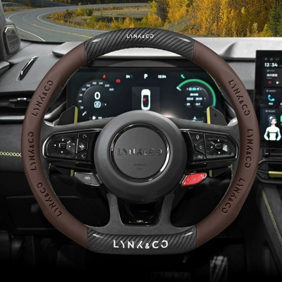 06 08 01 06emp 05 | Steering wheel cover - special-for-lynk-co-carbon-fiber-pattern-brown-nappa-leather-other