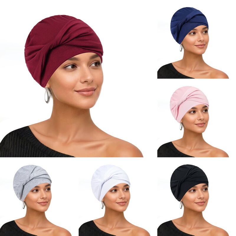 Modal Skin-Friendly Turban Hat for Post-Chemo Comfort, Breathable Sleep Cap, Maternity Postpartum Hat, Versatile for Lazy People