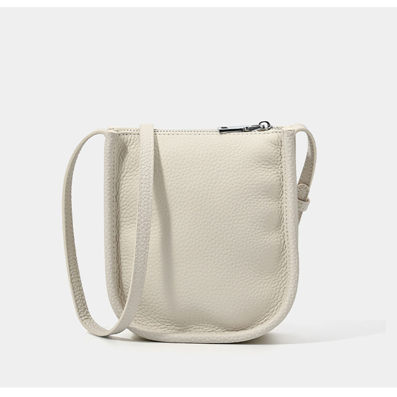 Cross-Border Supply of Shiling First-Layer Cowhide Leather Phone Bag, Vertical Square Style, Niche Design, Simple Single-Shoulder Crossbody Women's Bag