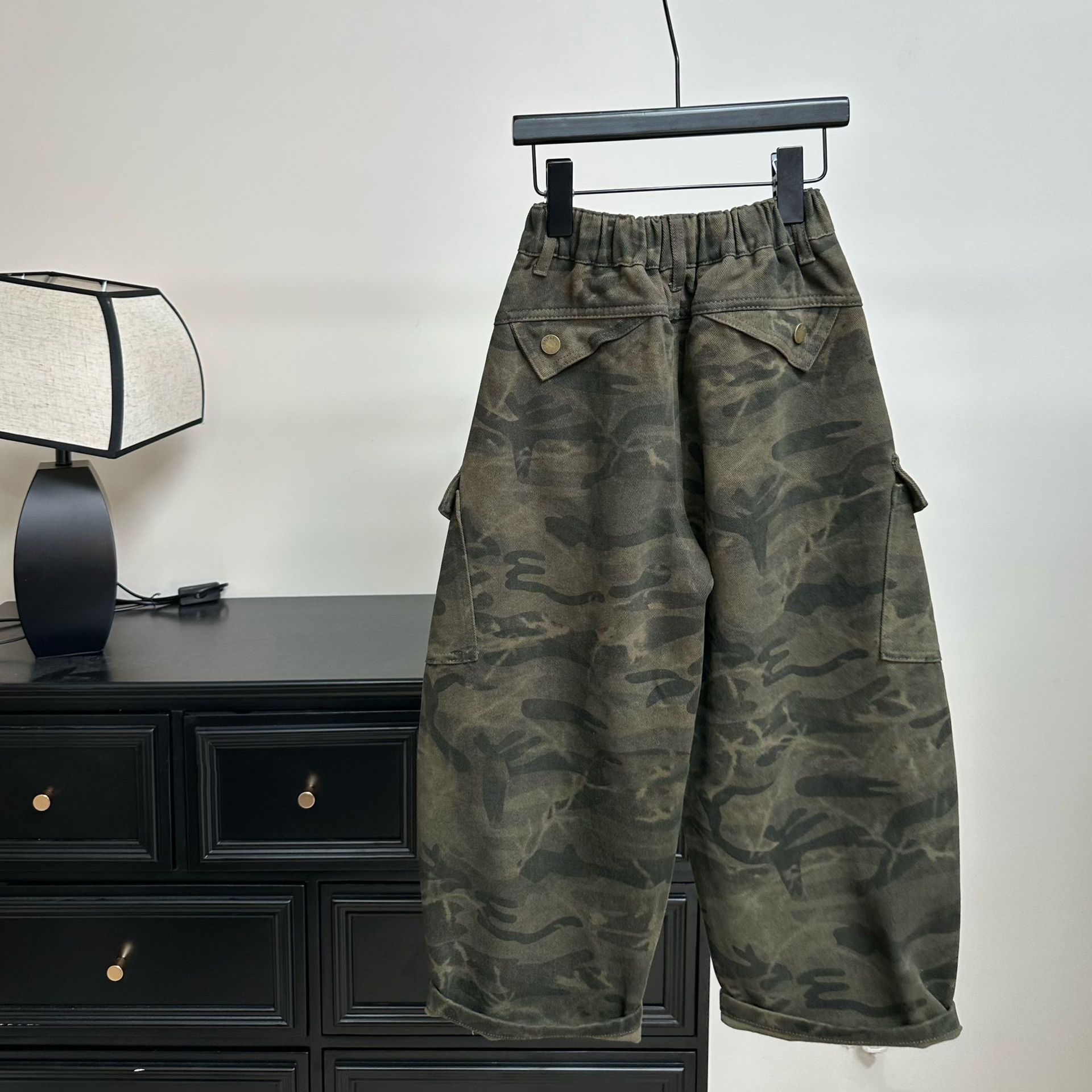 男女童2025秋装新款儿童中大童工装迷彩长裤痞帅休闲宽松弯刀裤子