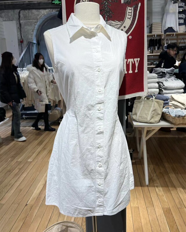 BM style new dark striped waist shirt dress women's bottoming sleeveless top bm sweet College lace-up dress women