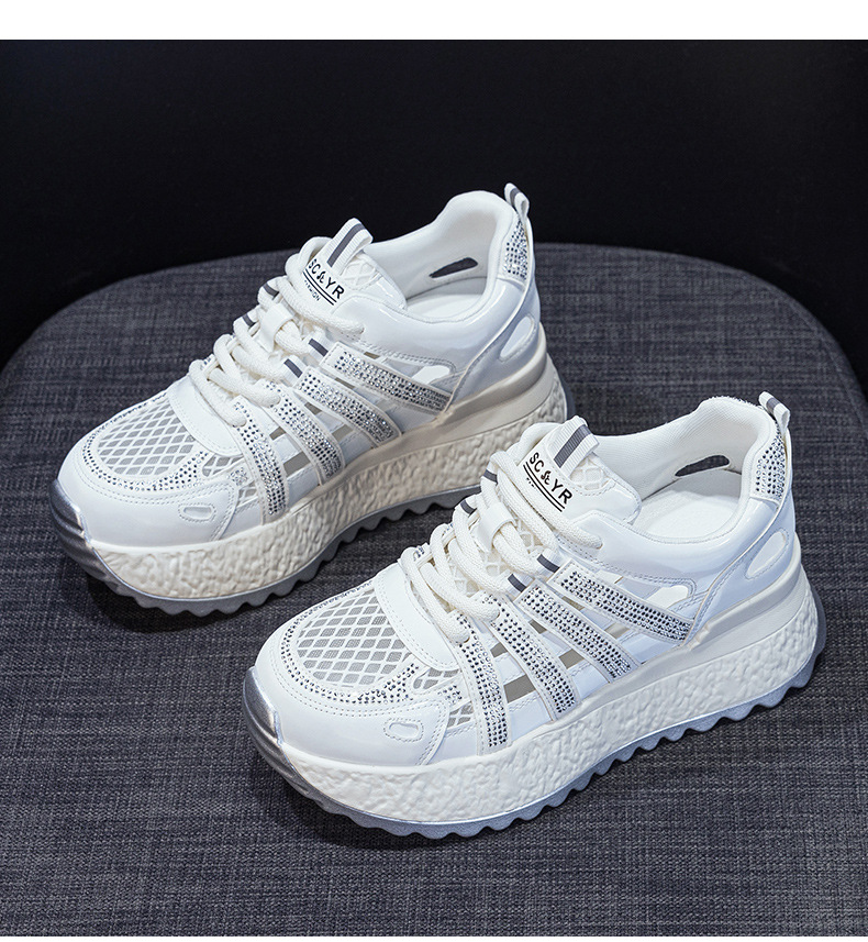 Giày sneaker chunky đế rỗng nữ mặt lưới thoáng khí đế dày mẫu mới mùa hè 2025 — M2865 màu tím, M2865 trắng ngọc trai chi tiết 16