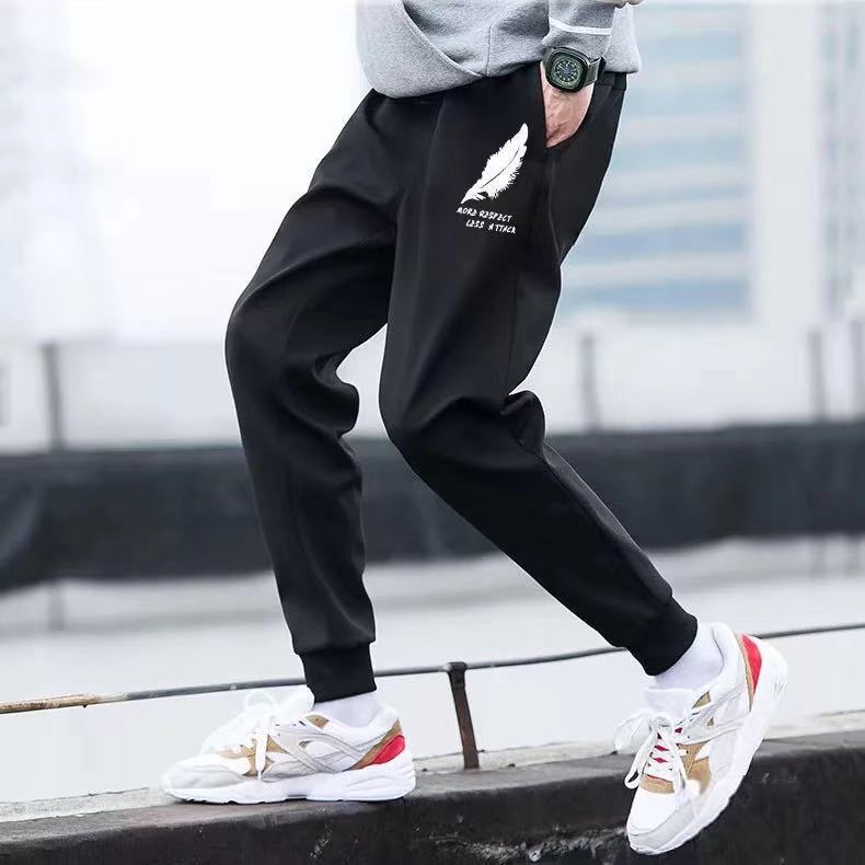 Summer thin breathable men's casual long pants men's loose Sports plus size harem ankle-tied pants men's clothing