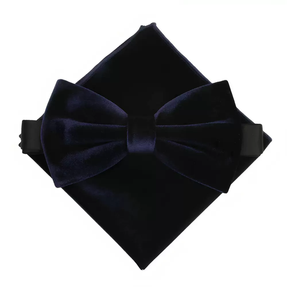 纯色丝绒领结男士正装商务婚礼伴郎领花时尚立体蝴蝶结配饰 领结+