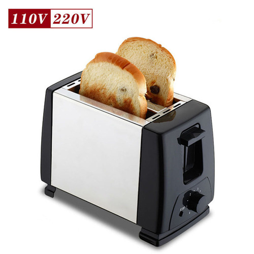 Household stainless steel toaster double slot toaster fully automatic mini breakfast toast 2 piece heating artifact
