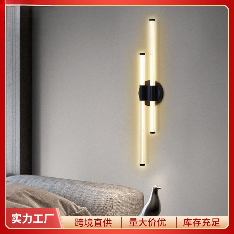 Cross-Border Modern Light Luxury Living Room Bedroom Led Mirror Headlight Bathroom Mirror Cabinet Corridor Wall Lamp Acrylic Atmosphere Light No