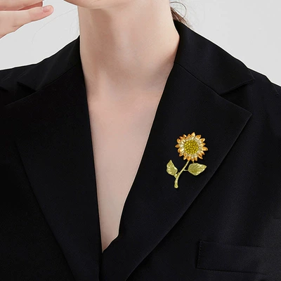Yaxa sancaqları High-end Van Gogh Sunflower Brooch