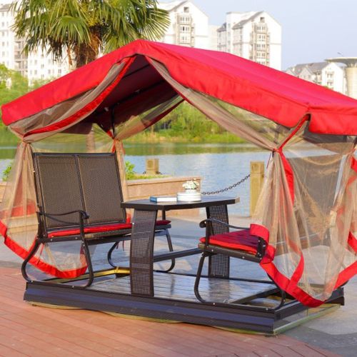 Outdoor Power Swing Chair Courtyard Swing Chair with Canopy Outdoor Villa Swinging Table and Chairs