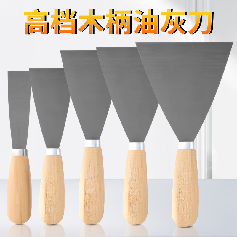 Raspador de Acero Inoxidable Genuino de 5 Pulgadas, Herramienta para Raspar Pisos con Mango de Madera, Espátula de 3 Pulgadas Súper Resistente y Engrosada