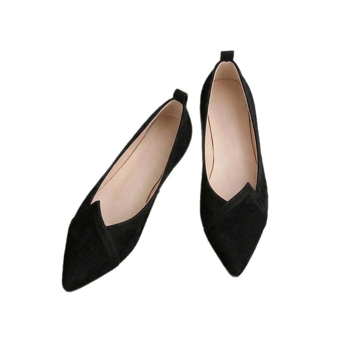 Zapatos de primavera y otoño 2026 nuevos zapatos de tacón bajo de cuatro estaciones zapatos de mujer zapatos de cama zapatos negros planos puntiagudos zapatos suaves