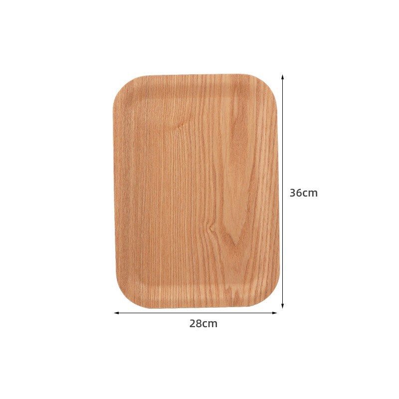 Bandeja rectangular de nogal japonés Plato de madera Plato de comida Taza de agua de café Taza de té Plato de bocadillos de frutas al por mayor para el hogar