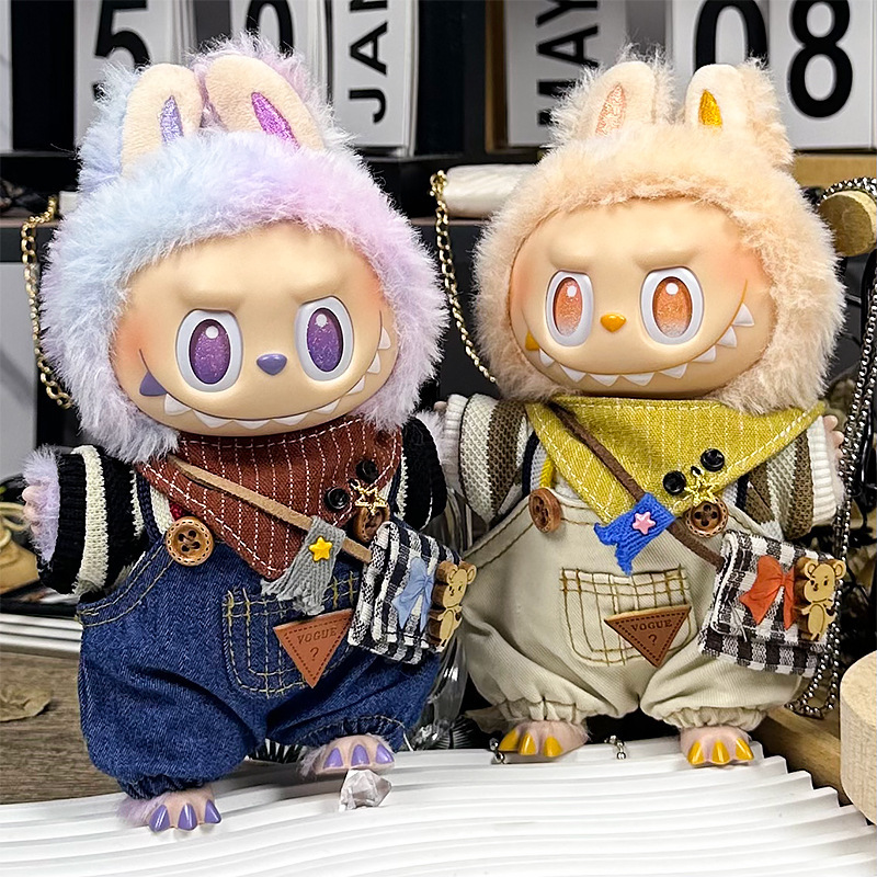 仅衣服适用一二三代labubu坐坐派对前方高能拉布布娃衣17厘米15cm|undefined