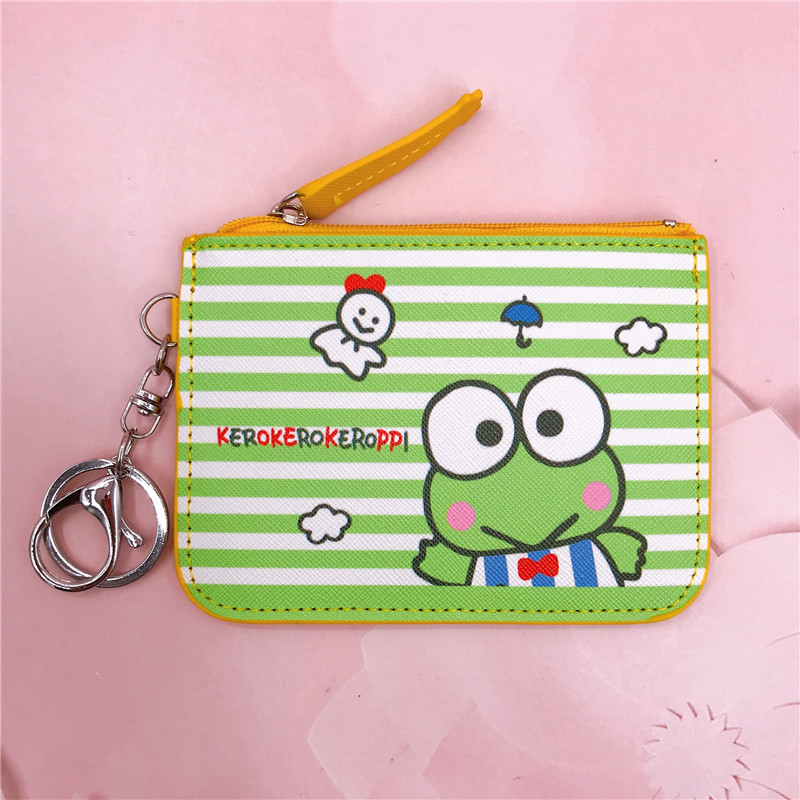 Cartoon Frog Badge Cover Work Permit Card Cover Badge With Key Ring Keroppi Change Card Holder Wallet display picture 7