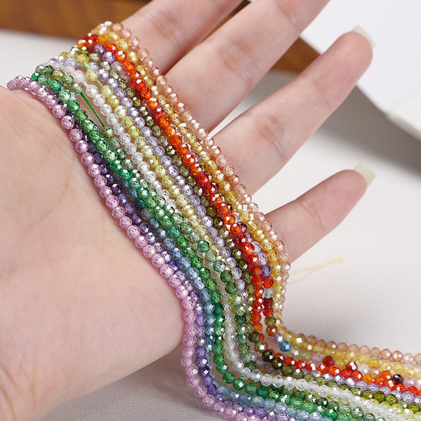 round beads with zircon
