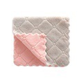 Plain printed double-sided highly absorbent rag, lint-free, oil-free coral velvet dish towel, wet and dry dish towel