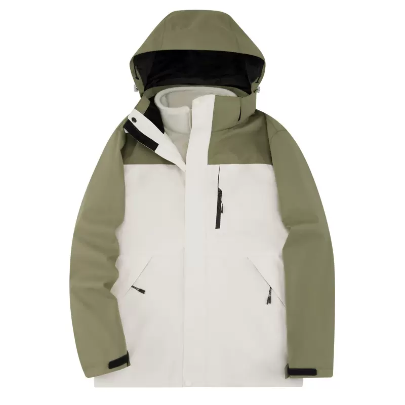 秋冬冲锋衣男三合一可拆卸防风防水保暖两件套登山服羽绒内胆连帽