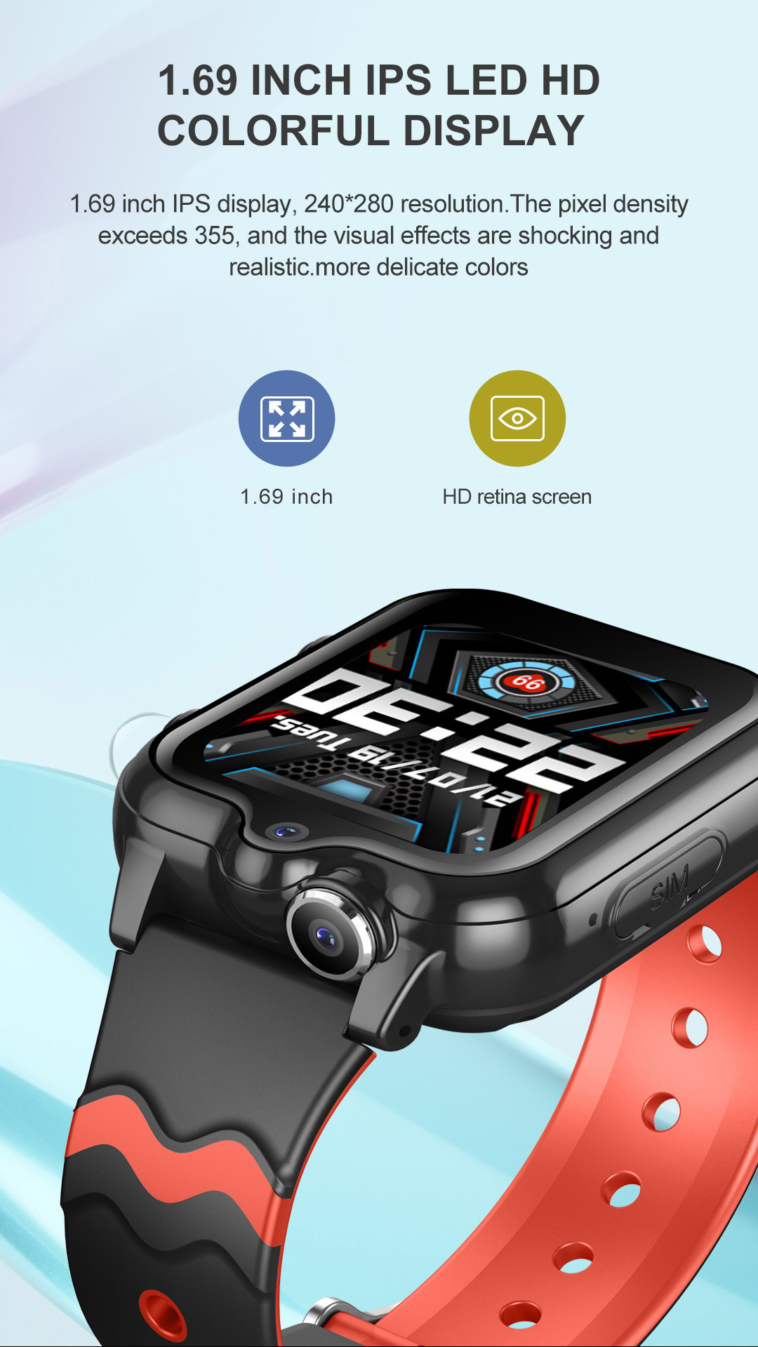 Cross-border D35 children's phone smartwatch, 4G video, GPS positioning, camera, waterproof, step counting, 900MAH, multi-language undefined