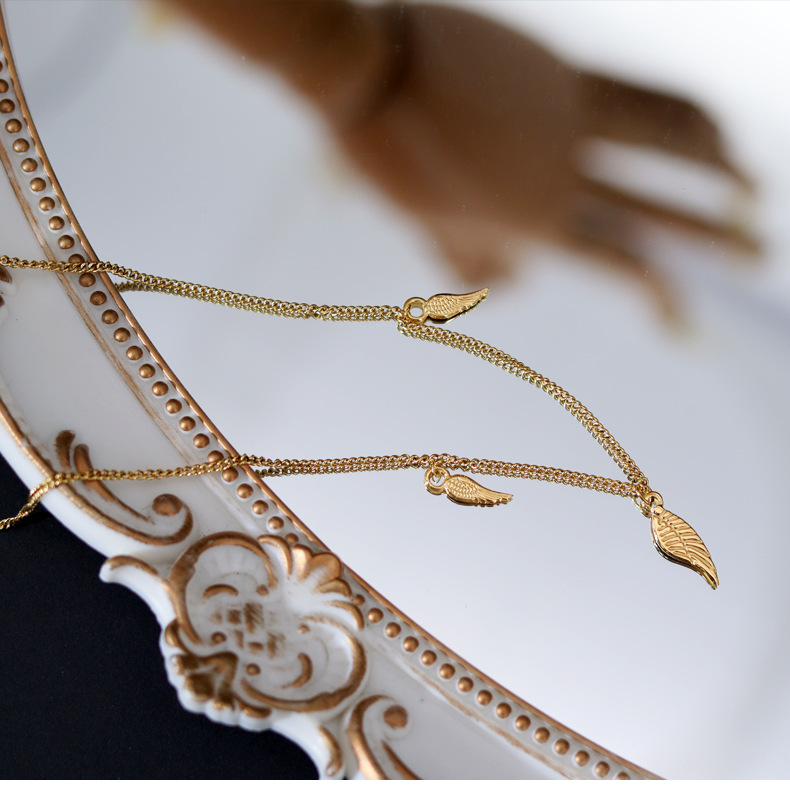 Fashion Wings Titanium Steel Gold Plated Necklace