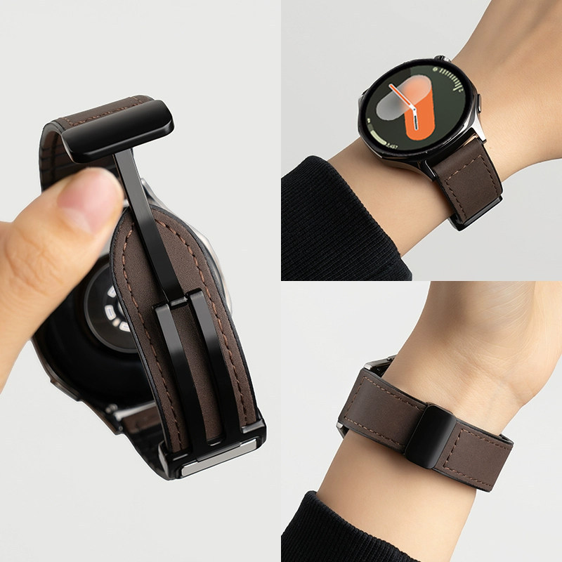 Suitable for Samsung Watch 9 strap, Galaxy 8 magnetic, 7 genuine leather, 5 Pro crazy horse leather, 6 sport, 4 classic