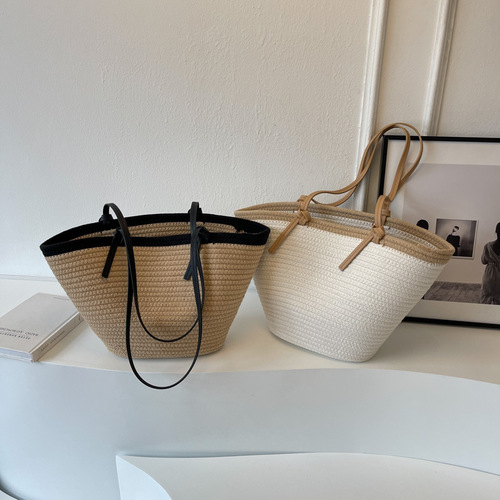 Leisure Shoulder Bag Woven Grass Handbag  New Style Fashion Beach Bag Trendy Niche Summer Single Strap Bag