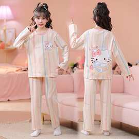 女童睡衣秋季2025新款初中生女孩中大童套装儿童春秋可外穿家居服