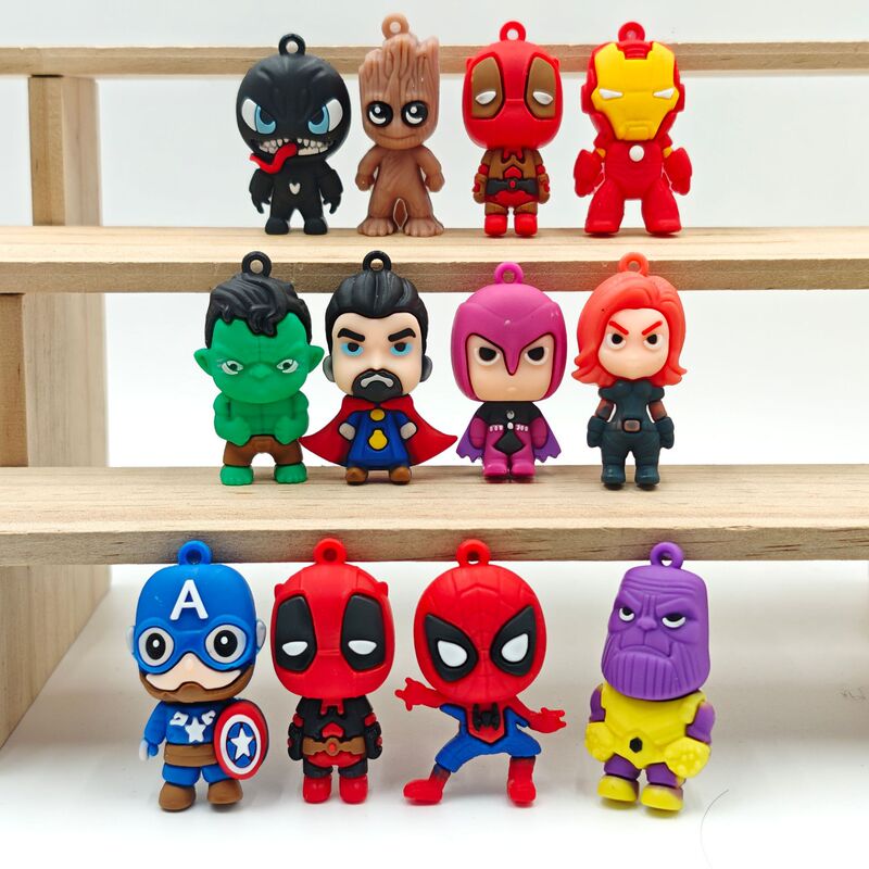 New Avengers Thanos Keychain Pendant Q-Version Captain America Spider-Man Iron Man Figures in Stock