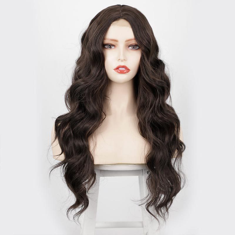 Perücken Europäische Und Amerikanische Damen Perücken Kleine Spitze Vordere Spitze Mittlere Lange Lockige Haare Chemiefaser Kopf Bedeckung Lace Wigs Perücke display picture 1