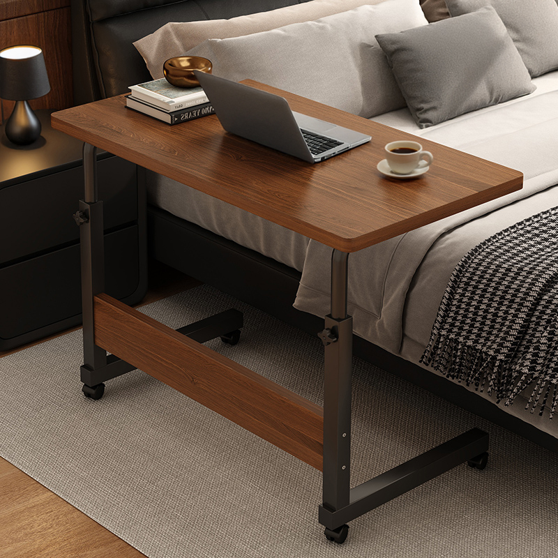 Bedside Table, Movable, Suitable for Rental Apartments, Simple Desk, Minimalist Small Table, Long Household Bedroom Bed Lift-Up Computer Desk