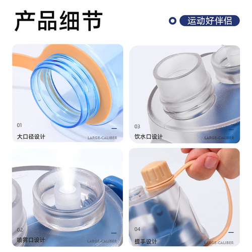 Sports spray water cup for children cartoon outdoor portable plastic water bottle with the same style summer cooling cup