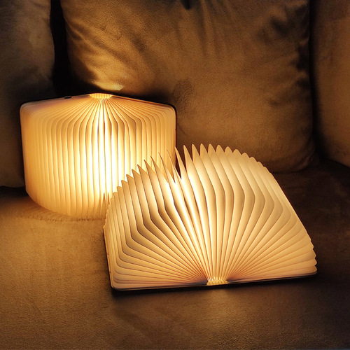 Factory Wholesale Creative Folding Book Lamp Mid-Autumn Festival Gift USB Rechargeable Night Lamp Wooden LED Page Flip Book Lamp