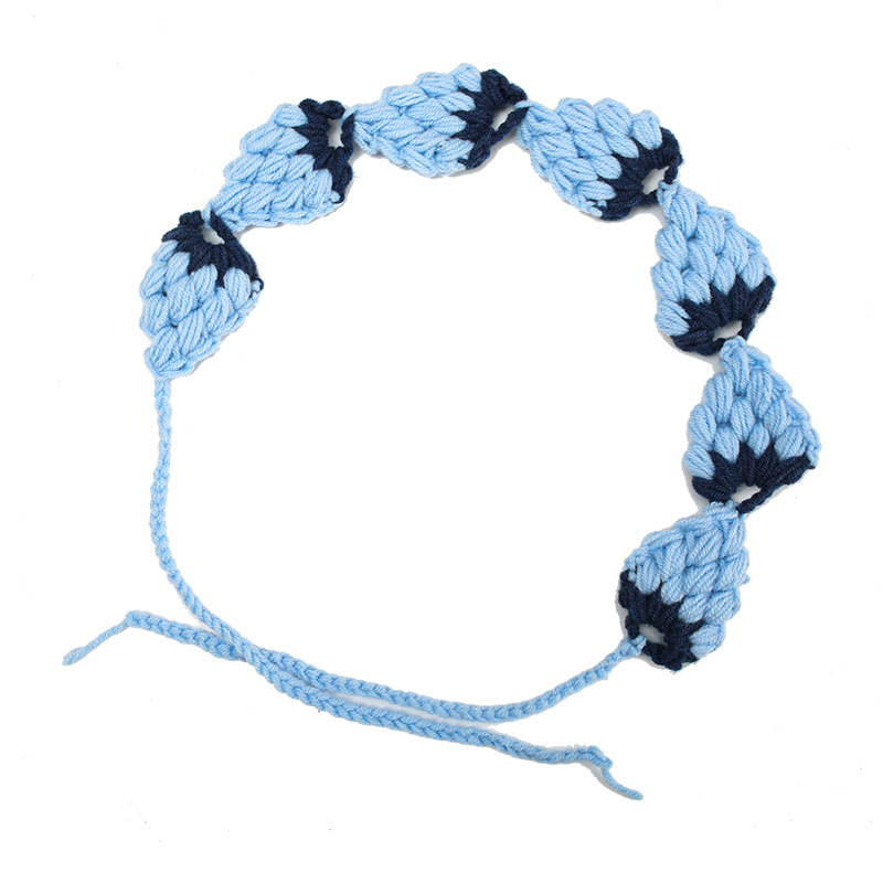 Francia cereza toallas triangulares mujeres primavera y otoño viajes padres-hijos gancho de punto flores hueco pañuelo de arte correa de pelo gorro