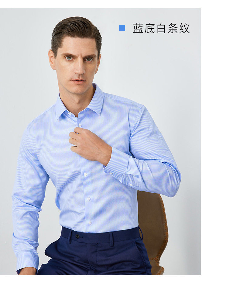 Áo sơ mi nam dài tay cổ lật pha lụa tằm chống nhăn không cần ủi form vừa vặn — Màu xanh nhạt lưới dài tay nam cổ vuông, Màu xanh và trắng ca rô dài tay nam cổ vuông, Màu xanh và trắng ca rô ngắn tay nam cổ vuông, Nền xanh sọc trtrắng dài tay nam cổ vuông chi tiết 23