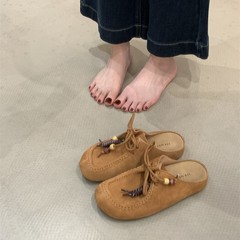 法式复古包头勃肯鞋女2025秋冬新款软底休闲百搭配裙子休闲半拖鞋