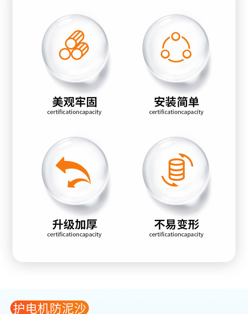 Electric vehicle shell motor guard, anti-mud and sand rear mudguard side panel modification accessories, electric vehicle side fork guards