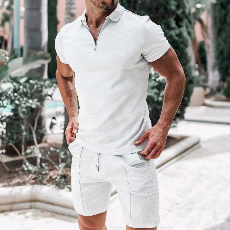 455g Weight Short Sleeve Sleeve Length Polyester Fabric Type Shorts Sets Sets Type 2 Pieces Set Quantity Casual, Daily, Sports Occasion Turndown Neckline Regular Fit Fit Type Solid Color Pattern Summer Season Men's Gender Basic Style Men's Solid Color Basic Turndown Short Sleeve Regular Fit Men's Sets 4