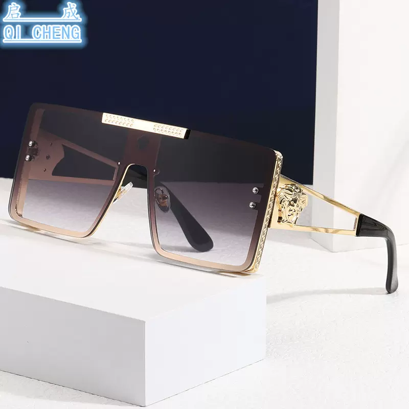 2325新款时尚太阳镜欧美女个性大框金属潮流走秀墨镜炫酷街拍墨镜