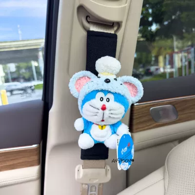 Interior Accessories, Women's Seat Belt — Sürətlər qutusu və əl tormozu başlıqları - shoulder-pads-linen-black-genuine-cute-doraemon-cooking-mouse-hat-single
