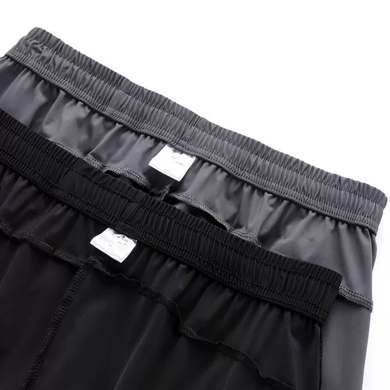 Summer silk elastic shorts for leisure, sports quick dry trousers, for teenagers, plus size
