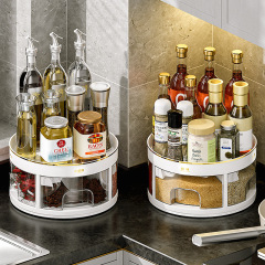 Egada Kitchen Spice Shelf Corner Rotating Shelf for Oil, Salt, Sauce, Vinegar Bottles