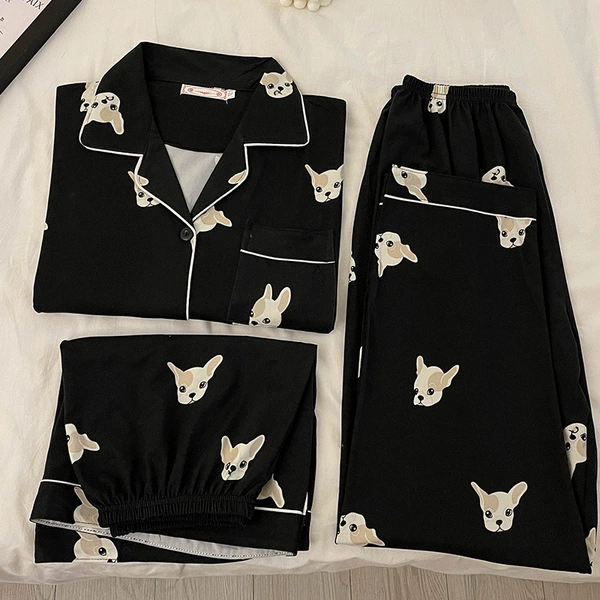 Black shorts, trousers, with short sleeve